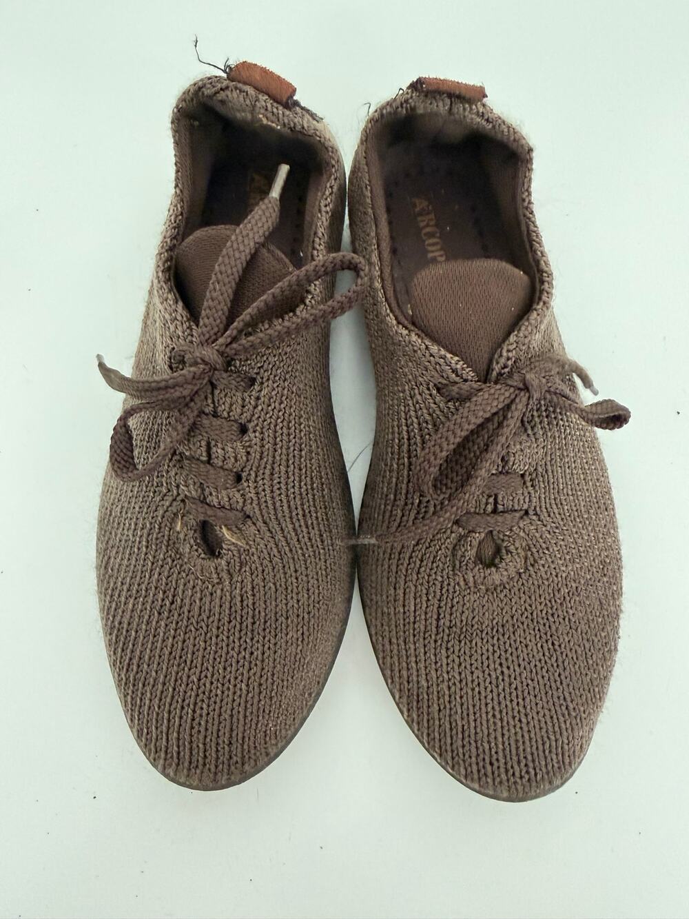 Arcopedico Brown Knit Lace-Up Comfort Walking Shoes Women Size EU 36 /US 5.5-6